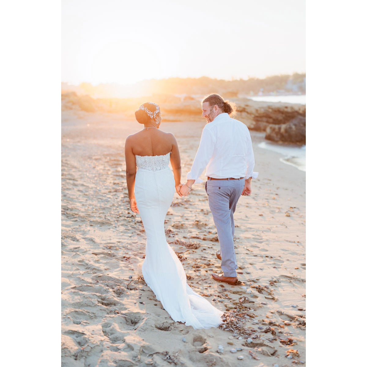 wedding photo session at the beach