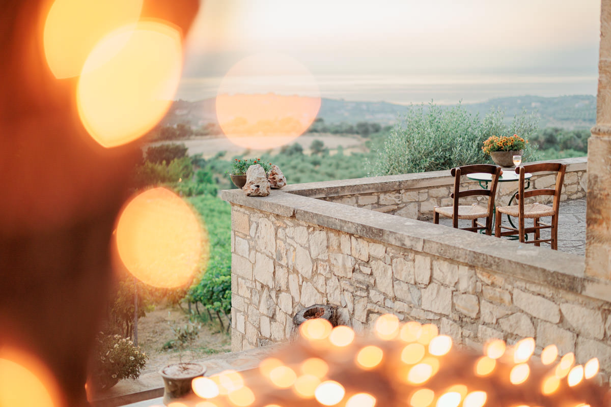 sunset view from the balcony in Agreco farms