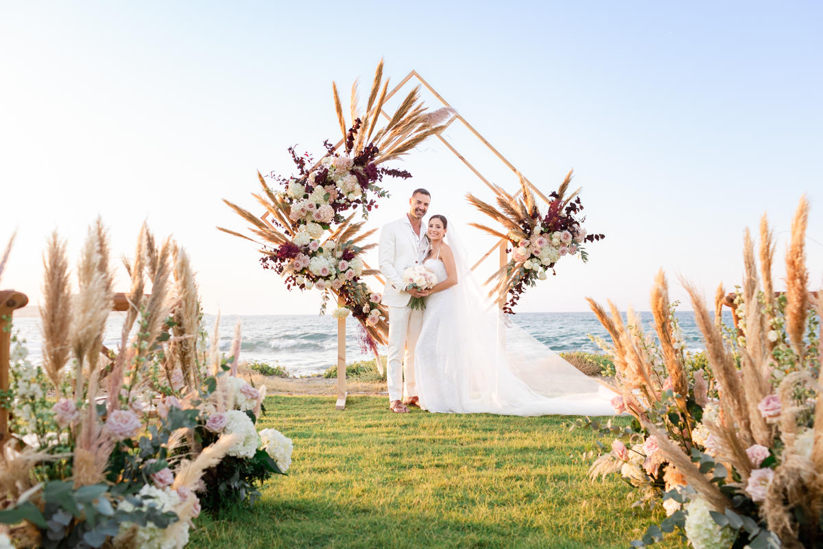 wedding portrait in Abaton Resort Crete