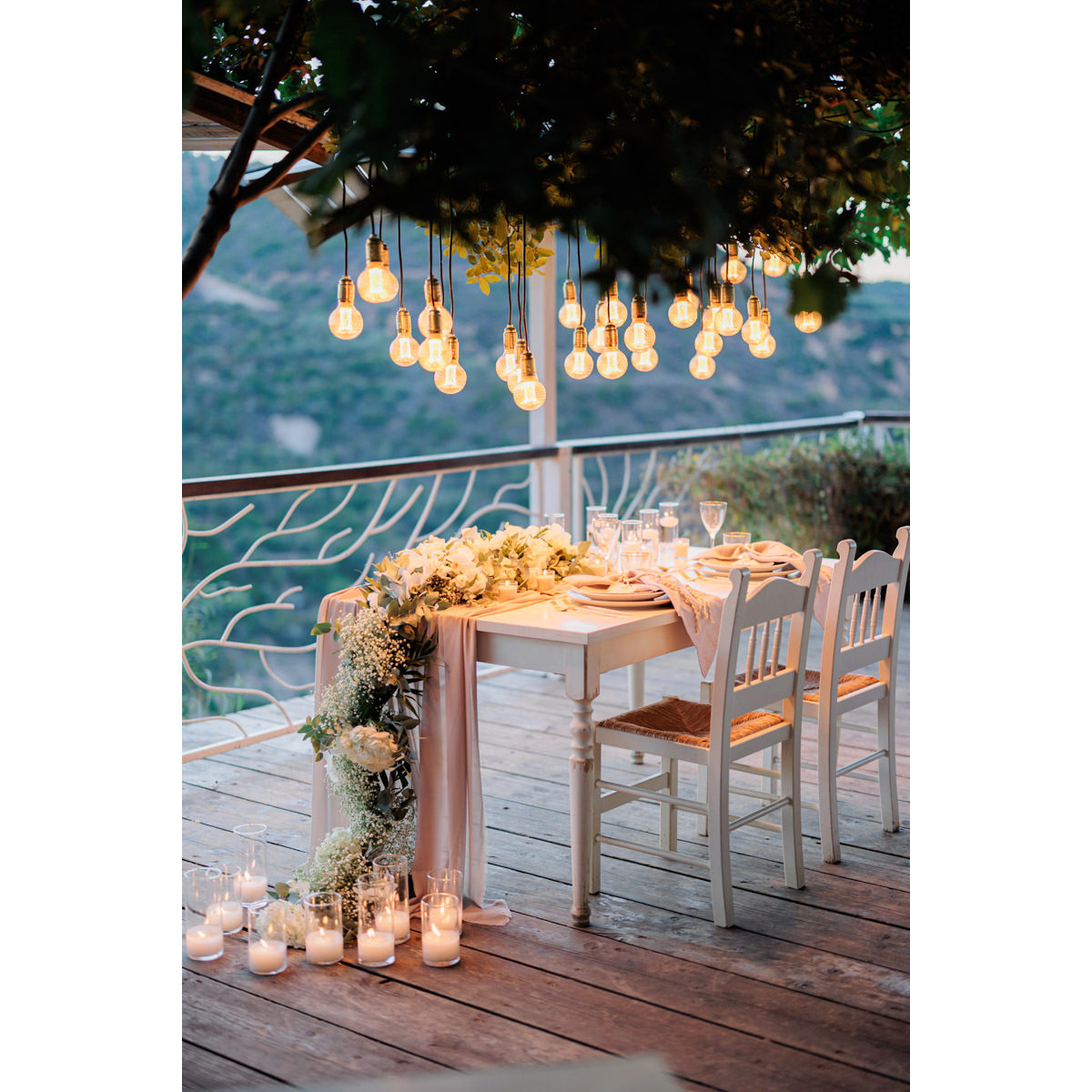 wedding table in Botanical park and gardens in Chania