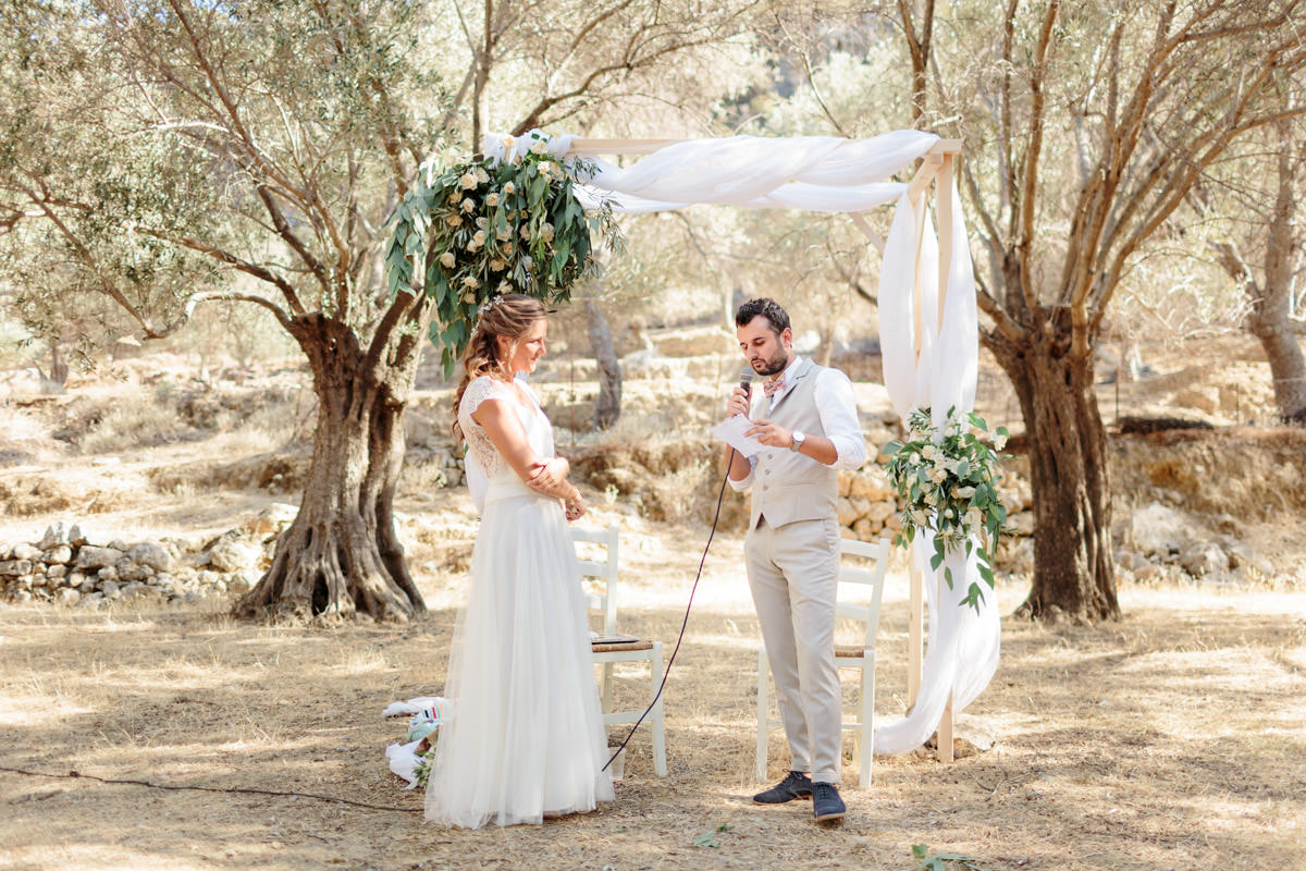 wedding in olive grove in Crete