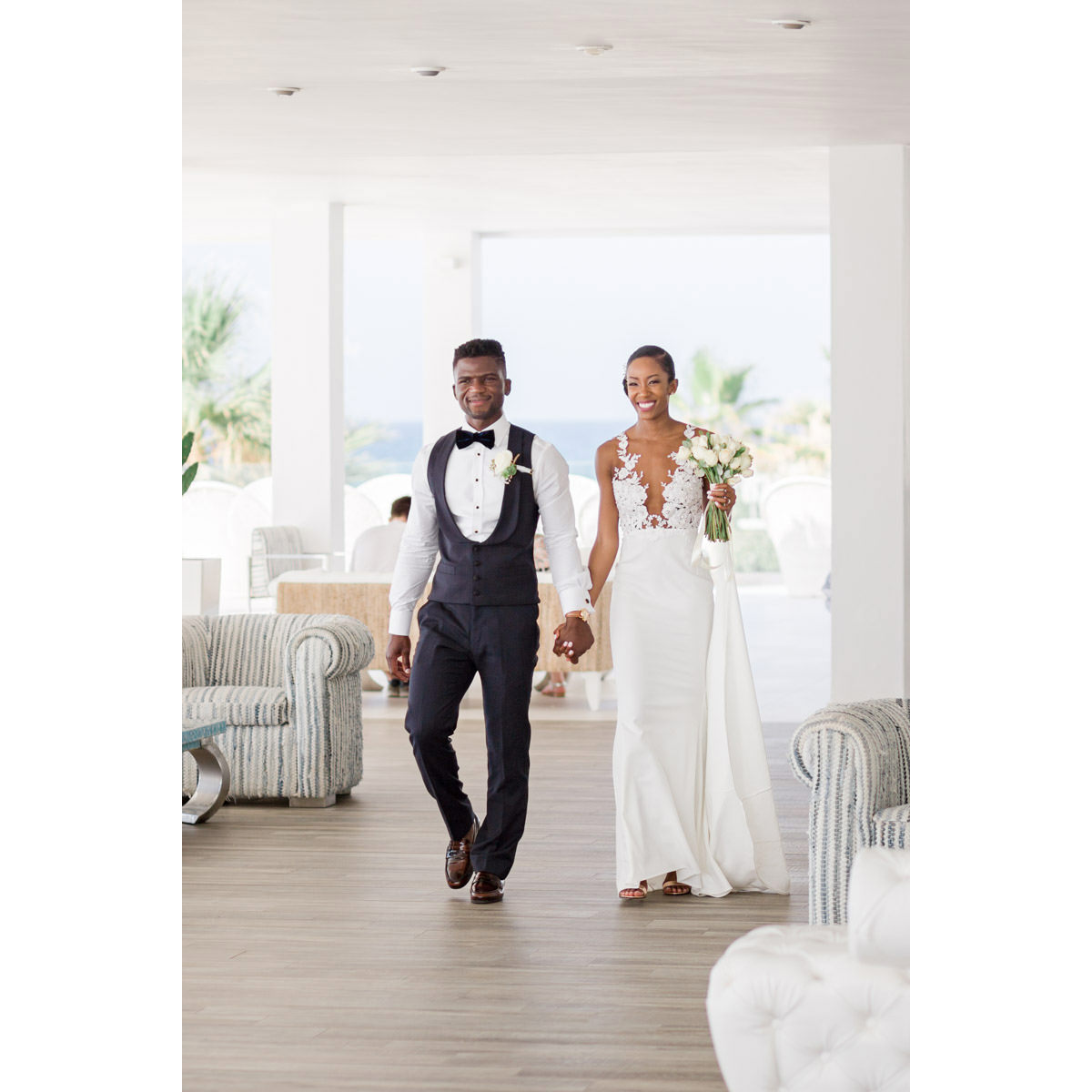 couple arriving in the reception