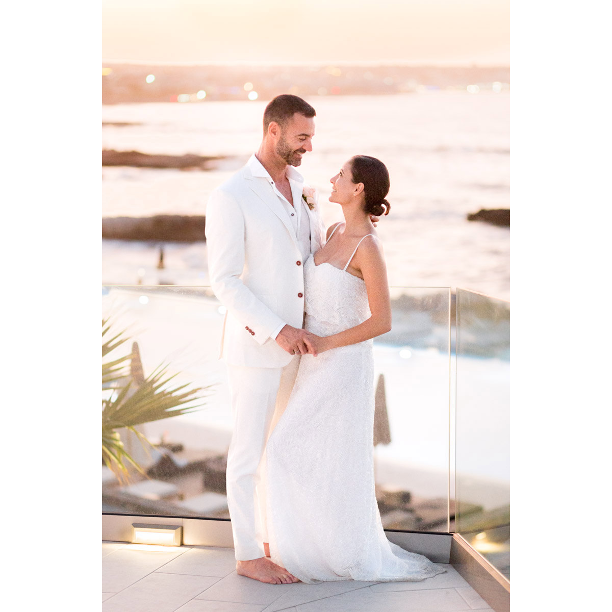 blue hour wedding photo