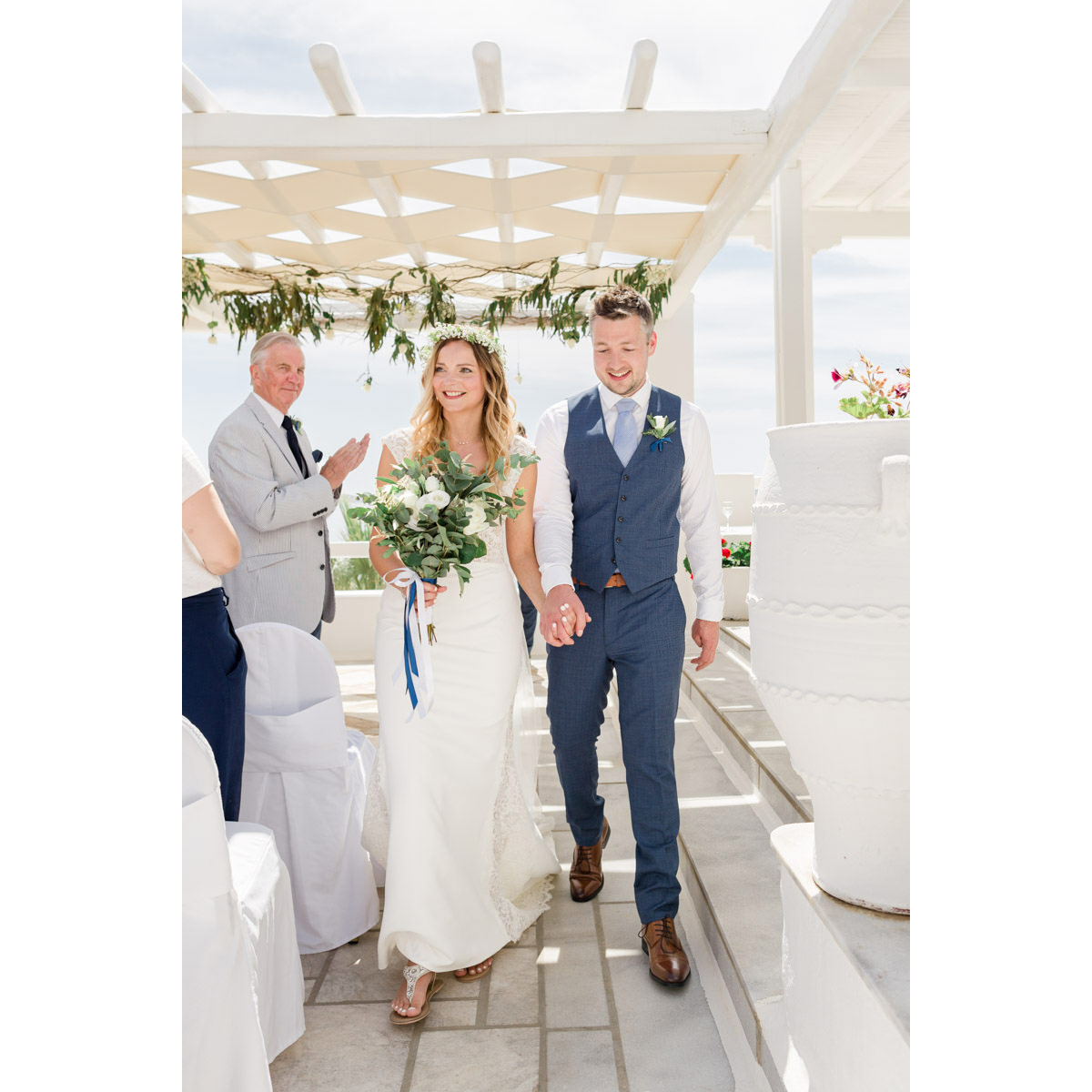 happy couple after their wedding in Mykonos