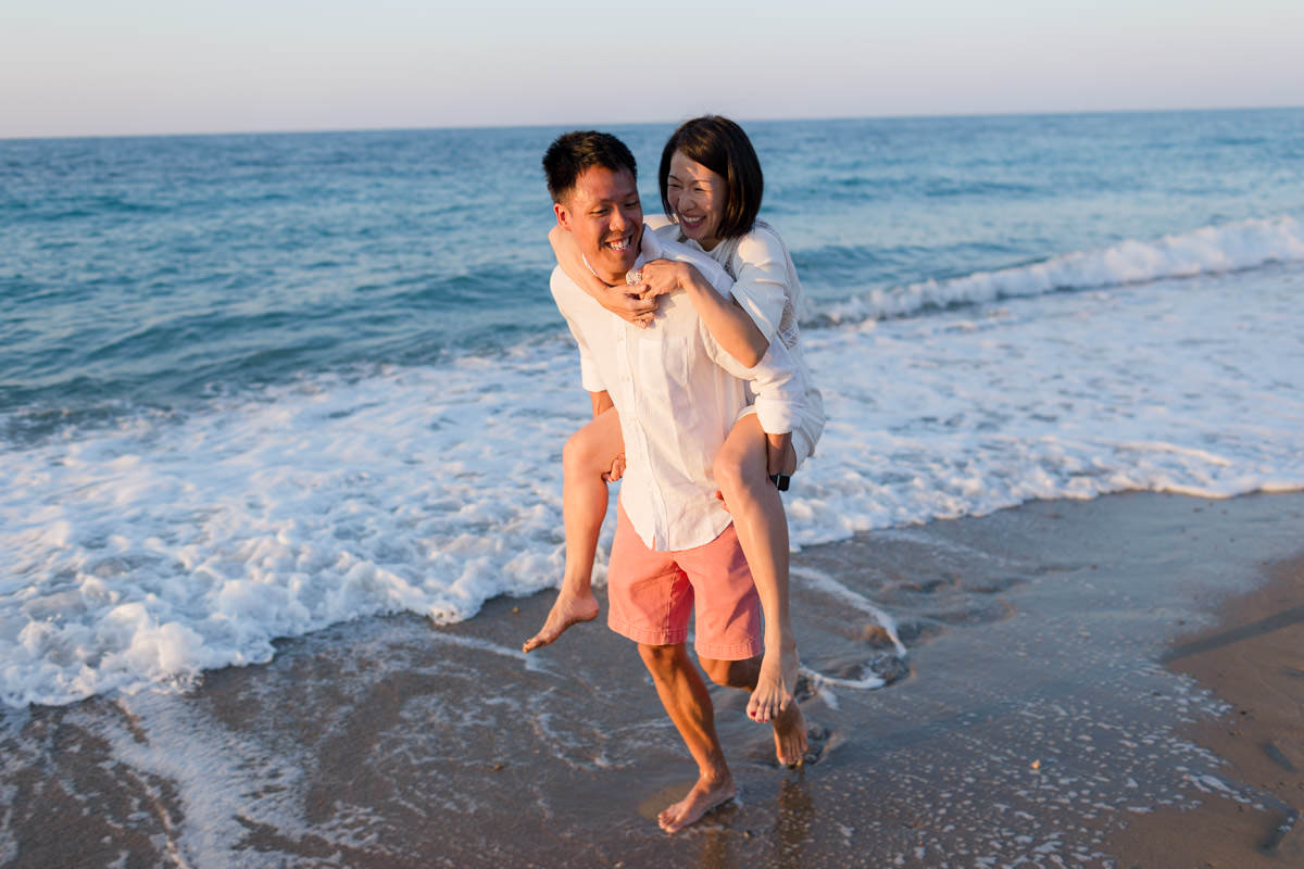 couple having fun at the beach