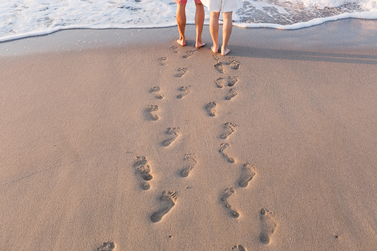 footprints on the beach