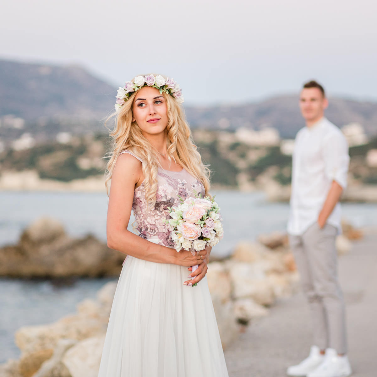 beautiful bride in Crete