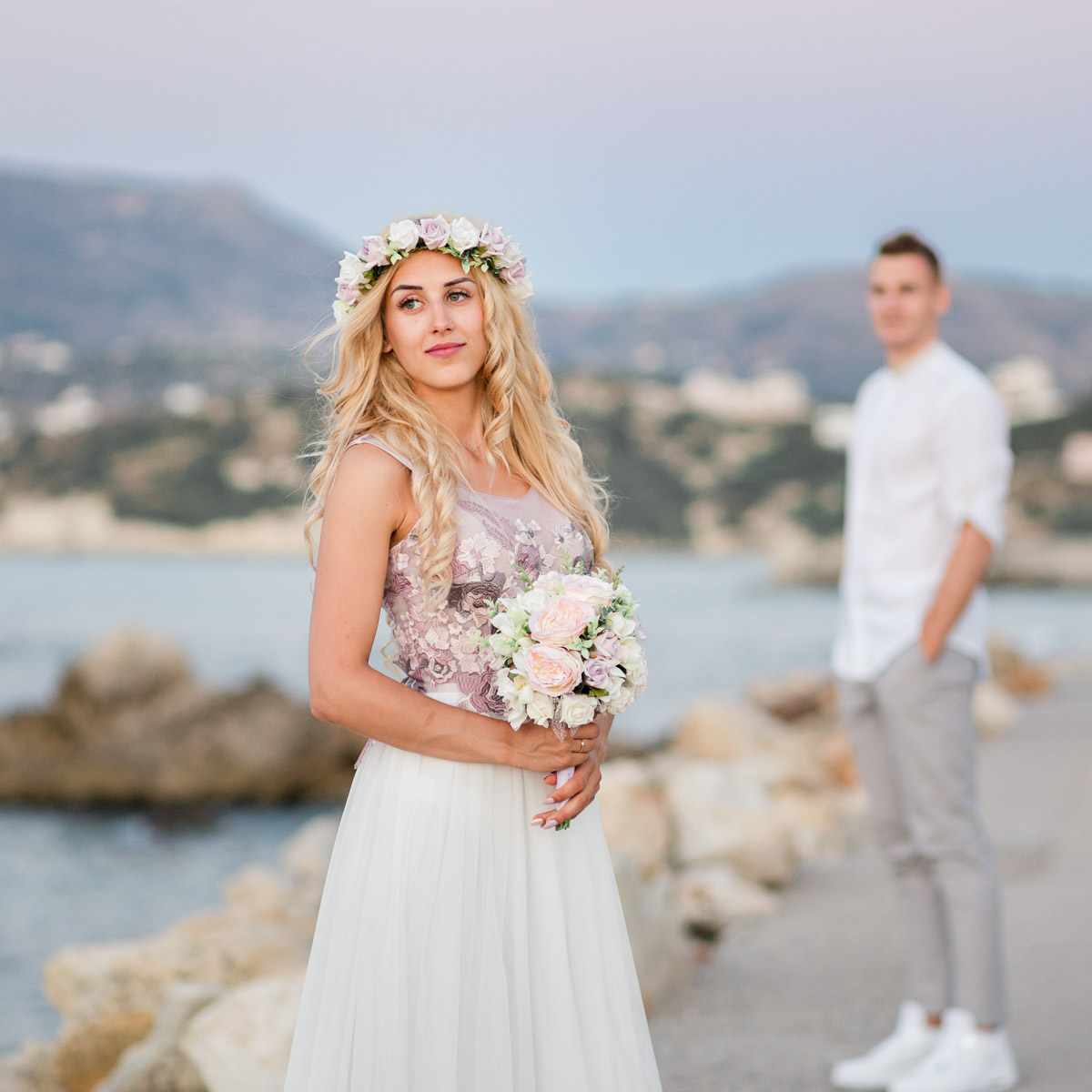 beautiful bride in Crete