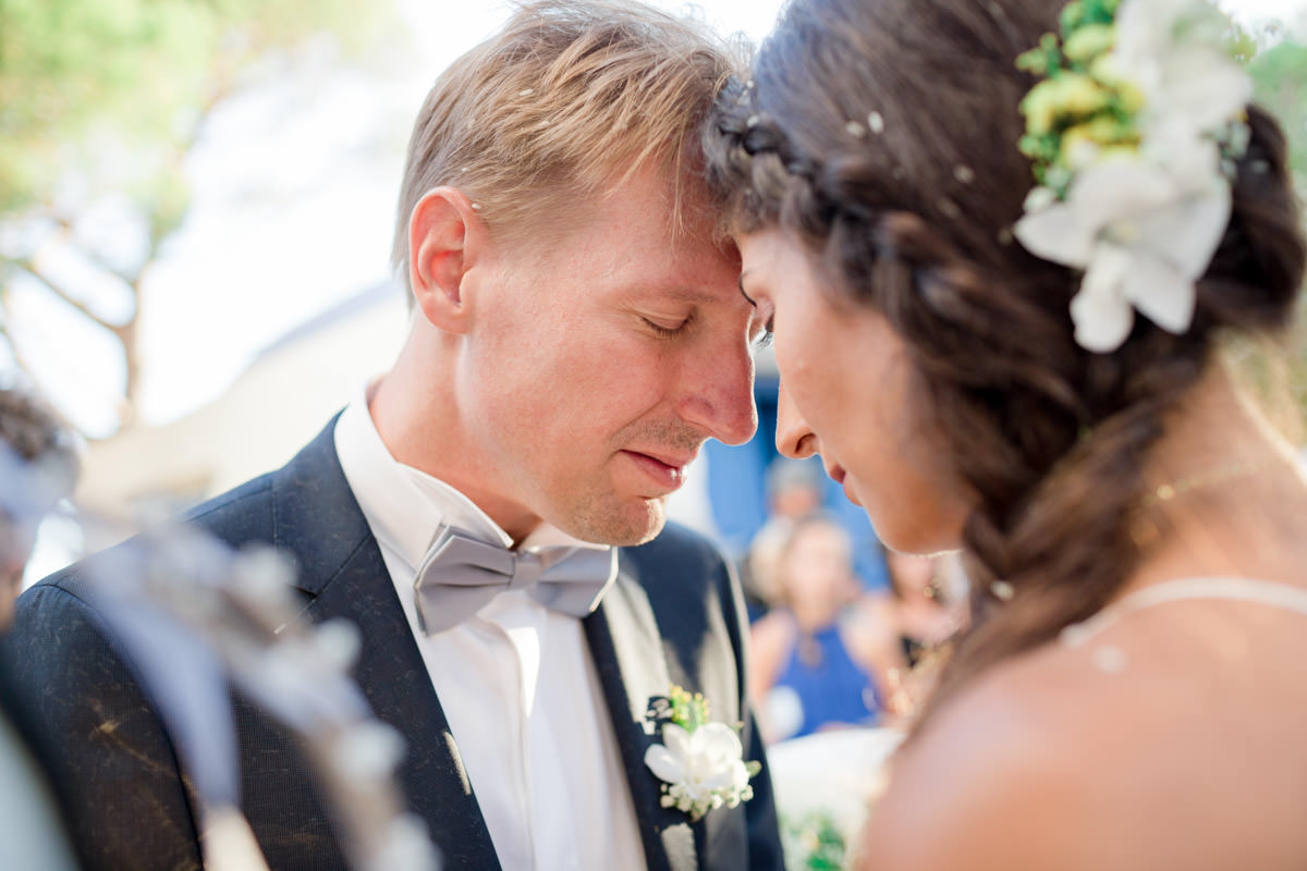 intimate wedding portrait in Greece