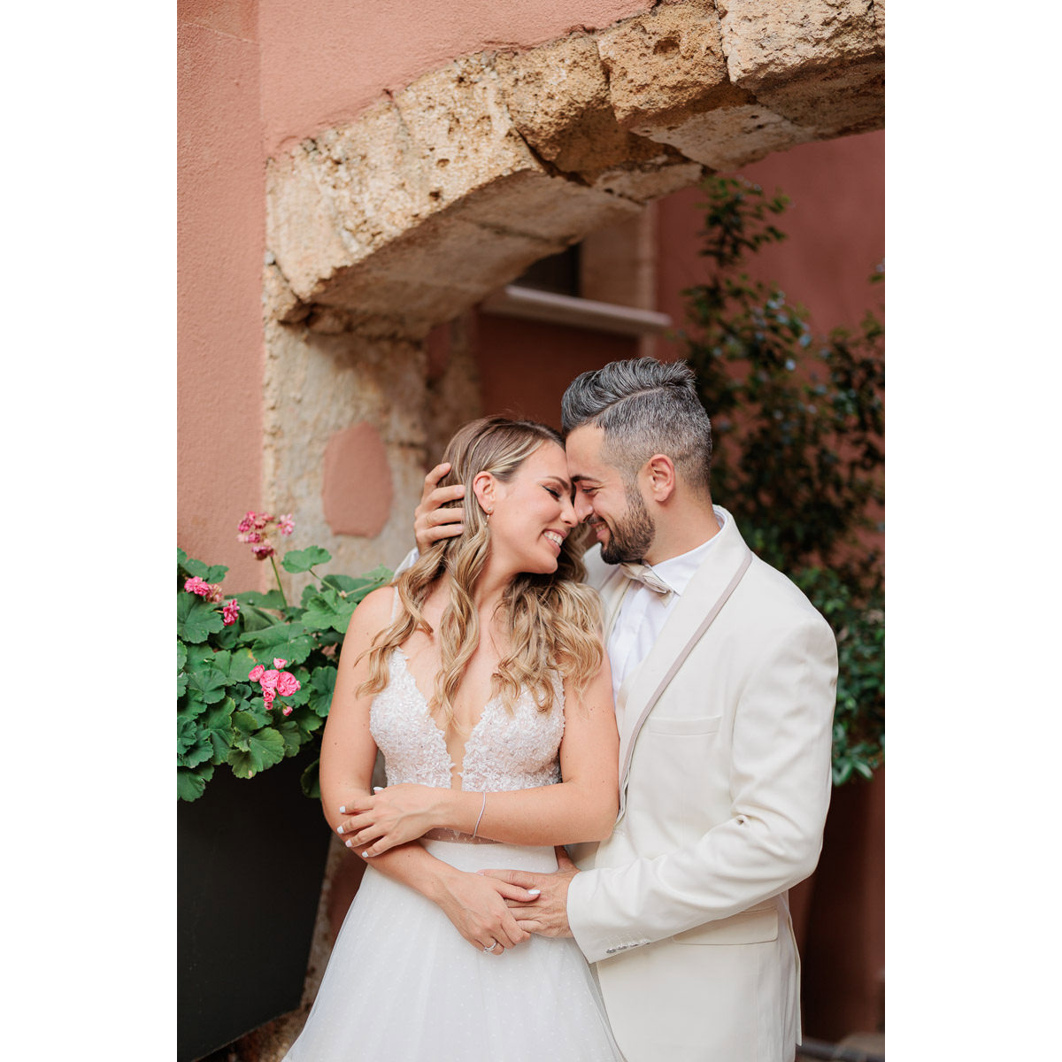 young couple in the old town