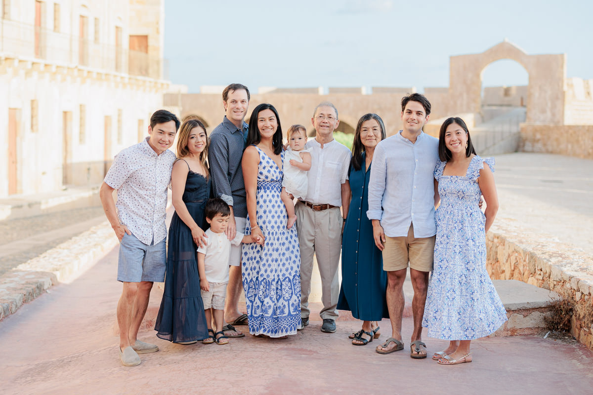 big family in the old town of Chania